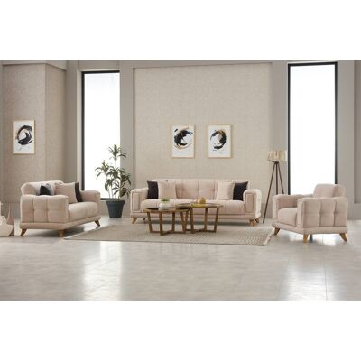 Sofa 3-2-1 Rixos beige Webstoff Sofa 3-2-1 Rixos beige Webstoff