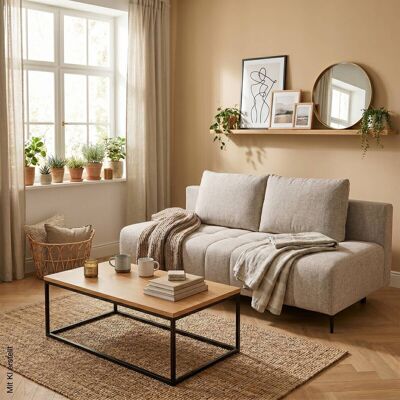 Schlafsofa Alicante hellbraun Webstoff B/H/T: ca. 195x88x95 cm Schlafsofa Alicante hellbraun Webstoff B/H/T: ca. 195x88x95 cm