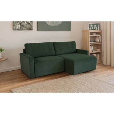 Ecksofa mit Bettfunktion und Bettkasten grün Microfaser B/H/T: ca. 227x92x146 cm Ecksofa mit Bettfunktion und Bettkasten grün Microfaser B/H/T: ca. 227x92x146 cm
