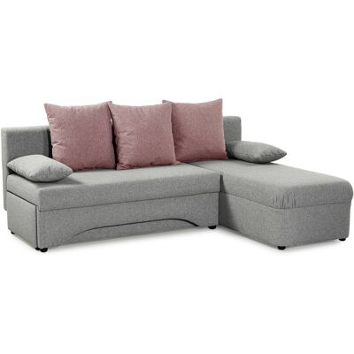 Ecksofa mit Bettfunktion und Bettkasten hellgrau Feinstruktur B/H/T: ca. 191x70x142 cm Ecksofa mit Bettfunktion und Bettkasten hellgrau Feinstruktur B/H/T: ca. 191x70x142 cm