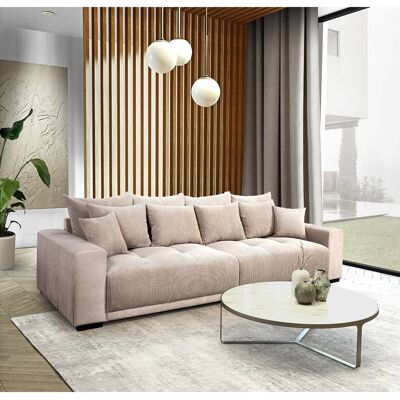 Big Sofa Xantia new 1 beige Velourstoff B/H/T: ca. 318x94x120 cm Big Sofa Xantia new 1 beige Velourstoff B/H/T: ca. 318x94x120 cm