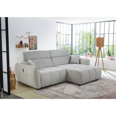 Ecksofa mit elektrischer XXL Sitztiefenverstellung hellgrau Kord B/H/T: ca. 260x106x191 cm Ecksofa mit elektrischer XXL Sitztiefenverstellung hellgrau Kord B/H/T: ca. 260x106x191 cm
