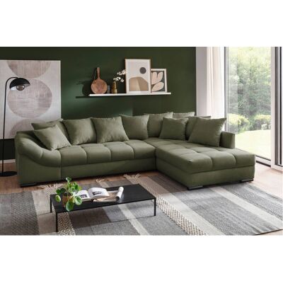 Ecksofa mit Bettfunktion grün Microfaser B/H/T: ca. 303x88x202 cm Ecksofa mit Bettfunktion grün Microfaser B/H/T: ca. 303x88x202 cm