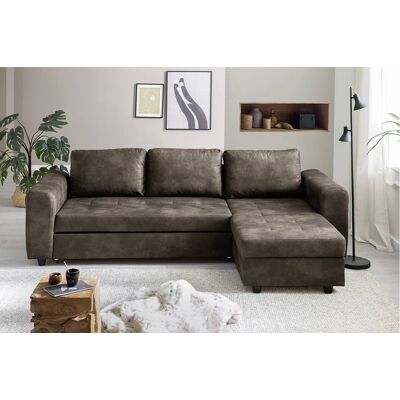 Ecksofa mit Bettfunktion und Bettkasten dunkelbraun B/T: ca. 245x155 cm Ecksofa mit Bettfunktion und Bettkasten dunkelbraun B/T: ca. 245x155 cm