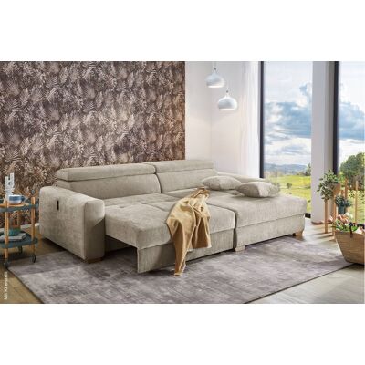 Ecksofa mit elektrischer XXL Sitztiefenverstellung beige Flachgewebe B/H/T: ca. 277x109x187 cm Ecksofa mit elektrischer XXL Sitztiefenverstellung beige Flachgewebe B/H/T: ca. 277x109x187 cm