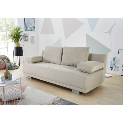 Schlafsofa Greige Microfaser B/H/T: ca. 196x78x82 cm Schlafsofa Greige Microfaser B/H/T: ca. 196x78x82 cm