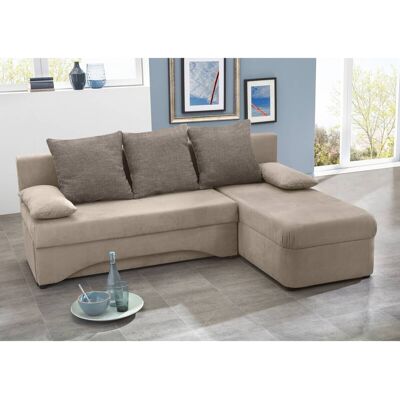 Ecksofa mit Bettfunktion und Bettkasten grau Microfaser B/H/T: ca. 191x70x142 cm Ecksofa mit Bettfunktion und Bettkasten grau Microfaser B/H/T: ca. 191x70x142 cm