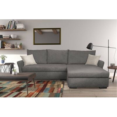 Ecksofa mit Bettfunktion und Bettkasten dunkelgrau Webstoff B/H/T: ca. 218x90x168 cm Ecksofa mit Bettfunktion und Bettkasten dunkelgrau Webstoff B/H/T: ca. 218x90x168 cm