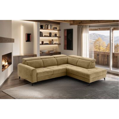 Ecksofa mit Bettfunktion gelb Flachgewebe B/H/T: ca. 258x96x221 cm Ecksofa mit Bettfunktion gelb Flachgewebe B/H/T: ca. 258x96x221 cm