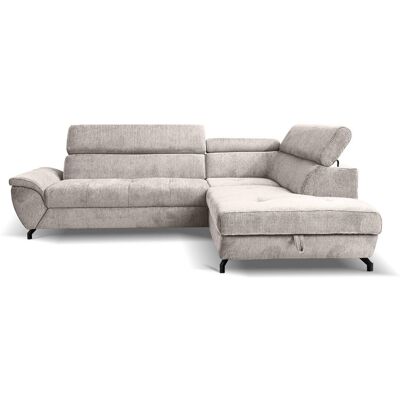 Ecksofa mit Bettfunktion und Bettkasten grau Microfaser B/H/T: ca. 263x77x210 cm Ecksofa mit Bettfunktion und Bettkasten grau Microfaser B/H/T: ca. 263x77x210 cm