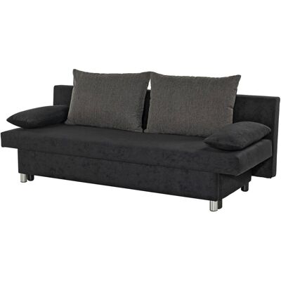 Schlafsofa grauschwarz Microfaser B/H/T: ca. 191x82x80 cm Schlafsofa grauschwarz Microfaser B/H/T: ca. 191x82x80 cm