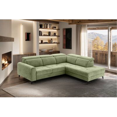 Ecksofa mit Bettfunktion hellgrün Flachgewebe B/H/T: ca. 258x96x221 cm Ecksofa mit Bettfunktion hellgrün Flachgewebe B/H/T: ca. 258x96x221 cm