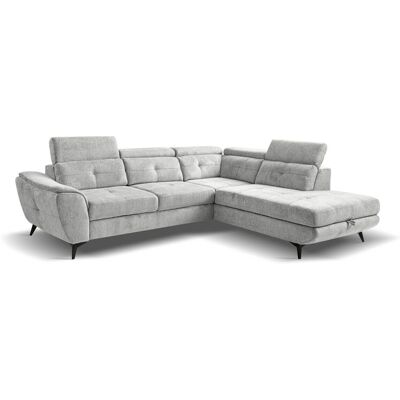 Ecksofa mit Bettfunktion und Bettkasten silber Microfaser B/H/T: ca. 274x82x231 cm Ecksofa mit Bettfunktion und Bettkasten silber Microfaser B/H/T: ca. 274x82x231 cm