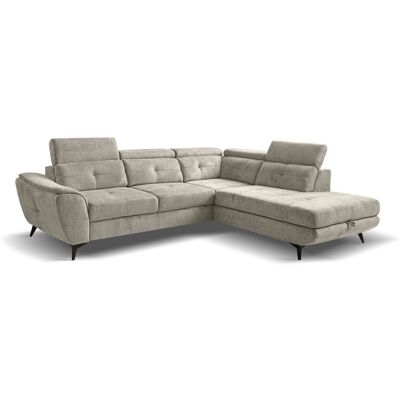Ecksofa mit Bettfunktion und Bettkasten Greige Microfaser B/H/T: ca. 274x82x231 cm Ecksofa mit Bettfunktion und Bettkasten Greige Microfaser B/H/T: ca. 274x82x231 cm