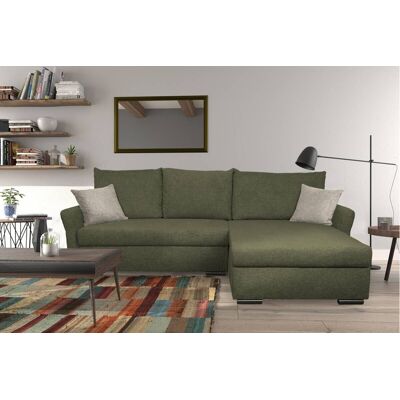 Ecksofa mit Bettfunktion und Bettkasten grün Webstoff B/H/T: ca. 218x90x168 cm Ecksofa mit Bettfunktion und Bettkasten grün Webstoff B/H/T: ca. 218x90x168 cm