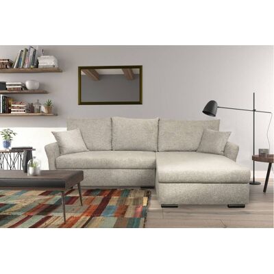 Ecksofa mit Bettfunktion und Bettkasten beige Webstoff B/H/T: ca. 218x90x168 cm Ecksofa mit Bettfunktion und Bettkasten beige Webstoff B/H/T: ca. 218x90x168 cm
