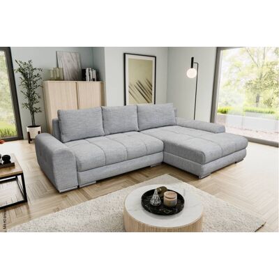 Ecksofa mit Bettfunktion und Bettkasten Lorenz hellgrau Microfaser B/H/T: ca. 284x74x180 cm Ecksofa mit Bettfunktion und Bettkasten Lorenz hellgrau Microfaser B/H/T: ca. 284x74x180 cm