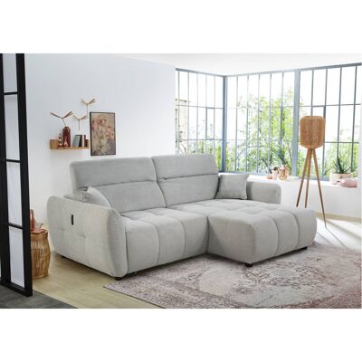 Ecksofa mit elektrischer XXL Sitztiefenverstellung hellgrau Kord B/H/T: ca. 260x106x191 cm Ecksofa mit elektrischer XXL Sitztiefenverstellung hellgrau Kord B/H/T: ca. 260x106x191 cm