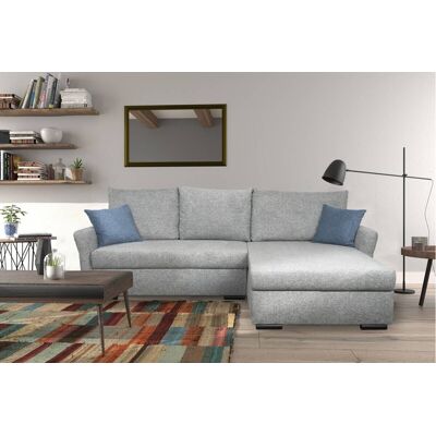 Ecksofa mit Bettfunktion und Bettkasten grau Webstoff B/H/T: ca. 218x90x168 cm Ecksofa mit Bettfunktion und Bettkasten grau Webstoff B/H/T: ca. 218x90x168 cm