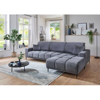 Ecksofa mit elektrischer Sitztiefenverstellung dunkelgrau Microfaser B/H/T: ca. 286x107x115 cm Ecksofa mit elektrischer Sitztiefenverstellung dunkelgrau Microfaser B/H/T: ca. 286x107x115 cm