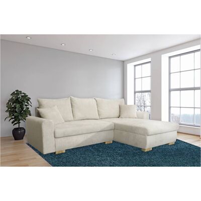 Ecksofa mit Bettfunktion und Bettkasten beige Microfaser B/H/T: ca. 224,5x90x168 cm Ecksofa mit Bettfunktion und Bettkasten beige Microfaser B/H/T: ca. 224,5x90x168 cm