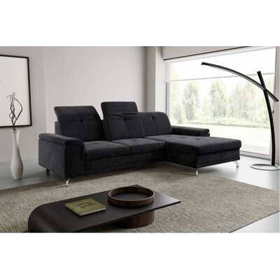 Ecksofa mit Bettfunktion und Bettkasten schwarz Microfaser B/H/T: ca. 270x104x170 cm Ecksofa mit Bettfunktion und Bettkasten schwarz Microfaser B/H/T: ca. 270x104x170 cm