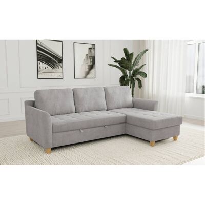 Ecksofa mit Bettfunktion und Bettkasten Ashgrey Microfaser B/H/T: ca. 231x86x150 cm Ecksofa mit Bettfunktion und Bettkasten Ashgrey Microfaser B/H/T: ca. 231x86x150 cm