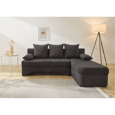 Ecksofa mit Bettfunktion und Bettkasten grau Microfaser B/H/T: ca. 191x70x142 cm Ecksofa mit Bettfunktion und Bettkasten grau Microfaser B/H/T: ca. 191x70x142 cm