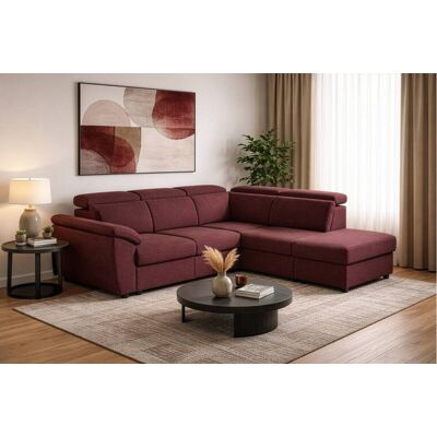 Ecksofa mit Bettfunktion und Bettkasten rostrot Flachgewebe B/H/T: ca. 280x108x235 cm Ecksofa mit Bettfunktion und Bettkasten rostrot Flachgewebe B/H/T: ca. 280x108x235 cm