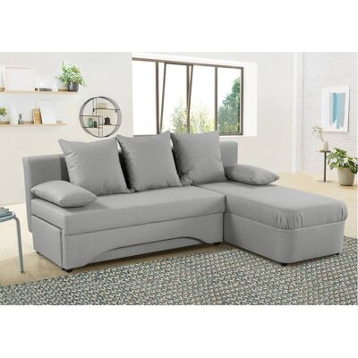Ecksofa mit Bettfunktion und Bettkasten hellgrau Flachgewebe B/H/T: ca. 191x70x142 cm Ecksofa mit Bettfunktion und Bettkasten hellgrau Flachgewebe B/H/T: ca. 191x70x142 cm