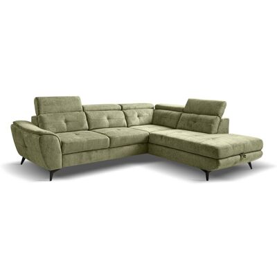 Ecksofa mit Bettfunktion und Bettkasten moosgrün Microfaser B/H/T: ca. 274x82x231 cm Ecksofa mit Bettfunktion und Bettkasten moosgrün Microfaser B/H/T: ca. 274x82x231 cm