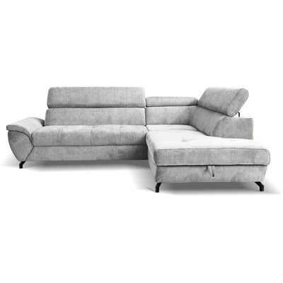 Ecksofa mit Bettfunktion und Bettkasten silber Microfaser B/H/T: ca. 263x77x210 cm Ecksofa mit Bettfunktion und Bettkasten silber Microfaser B/H/T: ca. 263x77x210 cm