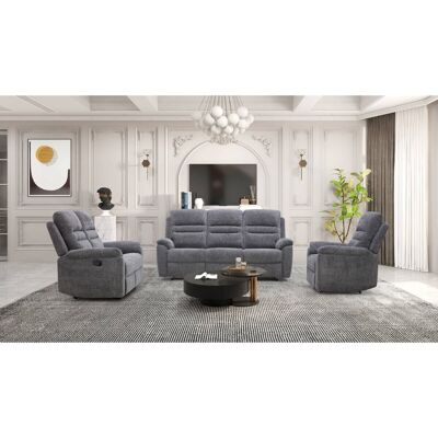 Sofa 3-2-1 KW 2028 dunkelgrau Microfaser Sofa 3-2-1 KW 2028 dunkelgrau Microfaser