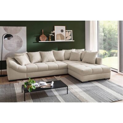 Ecksofa mit Bettfunktion natur Microfaser B/H/T: ca. 303x88x202 cm Ecksofa mit Bettfunktion natur Microfaser B/H/T: ca. 303x88x202 cm
