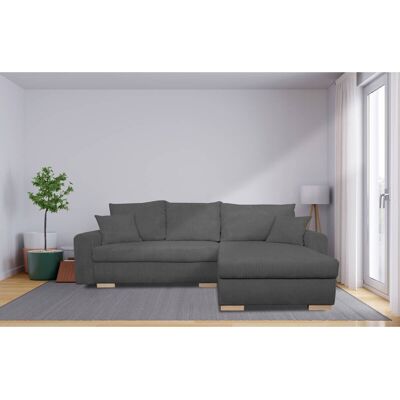 Ecksofa mit Bettfunktion und Bettkasten anthrazit Microfaser B/H/T: ca. 224,5x90x168 cm Ecksofa mit Bettfunktion und Bettkasten anthrazit Microfaser B/H/T: ca. 224,5x90x168 cm