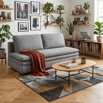 Schlafsofa grau Microfaser B/H/T: ca. 200x89x85 cm Schlafsofa grau Microfaser B/H/T: ca. 200x89x85 cm