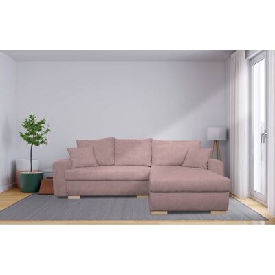 Ecksofa mit Bettfunktion und Bettkasten rosa Microfaser B/H/T: ca. 224,5x90x168 cm Ecksofa mit Bettfunktion und Bettkasten rosa Microfaser B/H/T: ca. 224,5x90x168 cm
