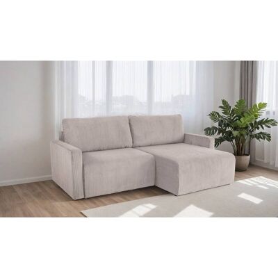 Ecksofa mit Bettfunktion und Bettkasten hellgrau Microfaser B/H/T: ca. 227x92x146 cm Ecksofa mit Bettfunktion und Bettkasten hellgrau Microfaser B/H/T: ca. 227x92x146 cm