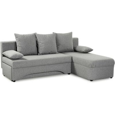 Ecksofa mit Bettfunktion und Bettkasten hellgrau Feinstruktur B/H/T: ca. 191x70x142 cm Ecksofa mit Bettfunktion und Bettkasten hellgrau Feinstruktur B/H/T: ca. 191x70x142 cm
