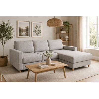 Ecksofa mit Bettfunktion und Bettkasten grau Microfaser B/H/T: ca. 228x92x163 cm Ecksofa mit Bettfunktion und Bettkasten grau Microfaser B/H/T: ca. 228x92x163 cm