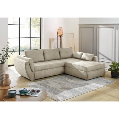 Ecksofa mit Bettfunktion und Bettkasten Greige Microfaser B/H/T: ca. 272x88x200 cm Ecksofa mit Bettfunktion und Bettkasten Greige Microfaser B/H/T: ca. 272x88x200 cm