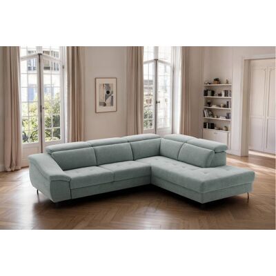 Ecksofa mit Bettfunktion eisblau Flachgewebe B/H/T: ca. 280x96x238 cm Ecksofa mit Bettfunktion eisblau Flachgewebe B/H/T: ca. 280x96x238 cm
