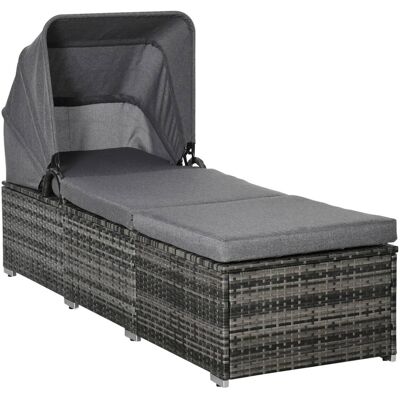 Outsunny Gartenliege grau Edelstahl B/H/L: ca. 65x195x40 cm Outsunny Gartenliege grau Edelstahl B/H/L: ca. 65x195x40 cm