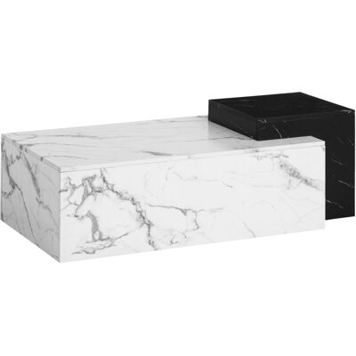 IKEA Schwarzer Weißer Marmor Zwei-Ebenen Couchtisch - Coffee Table IKEA Schwarzer Weißer Marmor Zwei-Ebenen Couchtisch - Coffee Table