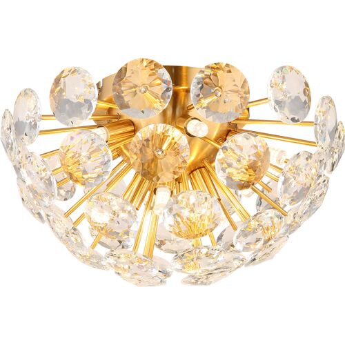 GLOBO Deckenleuchte gold klar Metall H/D: ca. 22x39 cm 10 Brennstellen