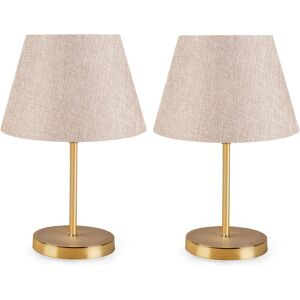 Opviq Tischleuchte creme Metall PVC B/H/L: ca. 22x37x22 cm E27 2 Brennstellen Opviq Tischleuchte creme Metall PVC B/H/L: ca. 22x37x22 cm E27 2 Brennstellen