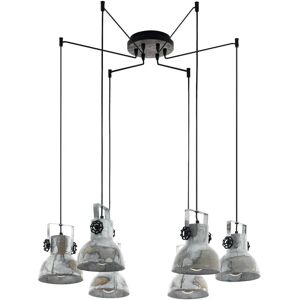Eglo Pendelleuchte Barnstaple braun Metall Spanplatte H/L: ca. 130x18 cm E27 6 Brennstellen Eglo Pendelleuchte Barnstaple braun Metall Spanplatte H/L: ca. 130x18 cm E27 6 Brennstellen