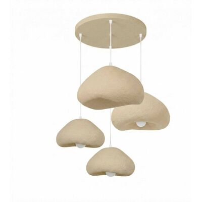 Opviq Pendelleuchte beige Metall Fiberglas B/H/T/L: ca. 154x110x46x154 cm E27 4 Brennstellen Opviq Pendelleuchte beige Metall Fiberglas B/H/T/L: ca. 154x110x46x154 cm E27 4 Brennstellen