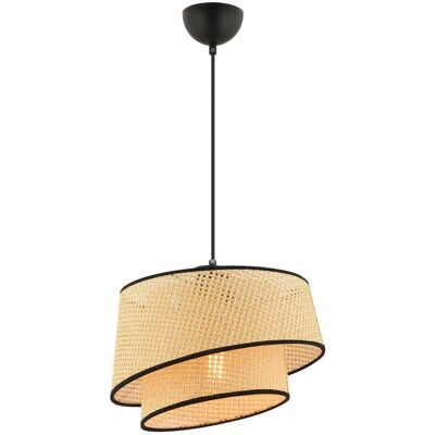 Opviq Pendelleuchte Barette schwarz kamel Stoff Metall B/H/L: ca. 32x65x32 cm E27 1 Brennstellen Opviq Pendelleuchte Barette schwarz kamel Stoff Metall B/H/L: ca. 32x65x32 cm E27 1 Brennstellen