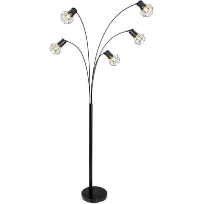 Globo Lighting Priska Metall Schwarz E27 5 Lampen Stehleuchte Globo Lighting Priska Metall Schwarz E27 5 Lampen Stehleuchte